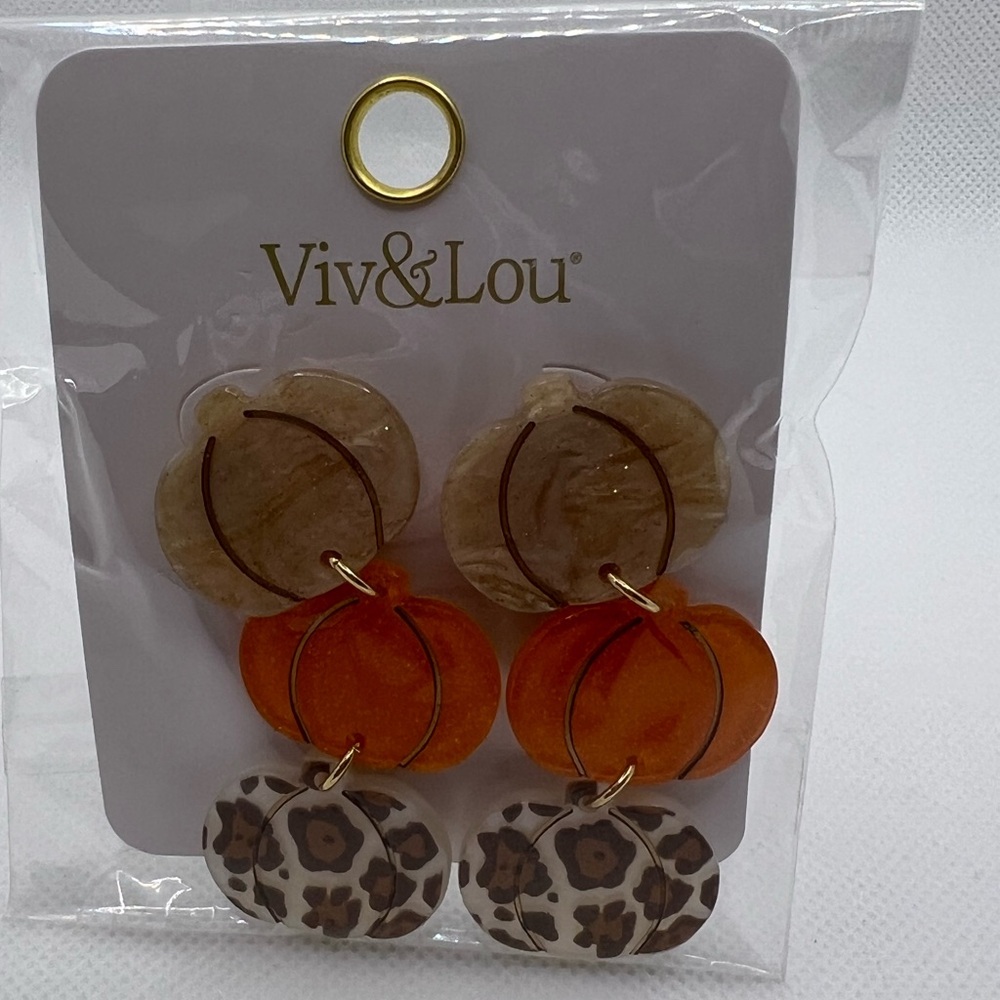 Vic &Lou 3 pumpkin earrings
